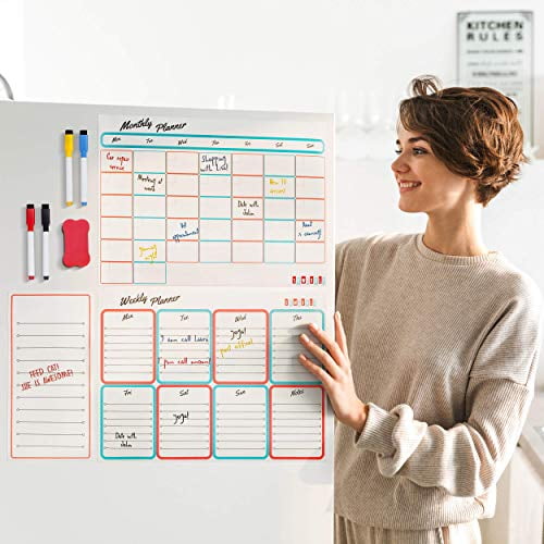 Weekly Planner or Notice Board for Fridge Details about   Magnetic Whiteboard and Dry Wipe Pens